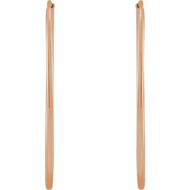 14K Rose Gold 30 mm Flexible Endless Huggie Earrings