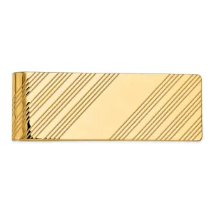 14k Yellow Gold Solid Line Design Money Clip.