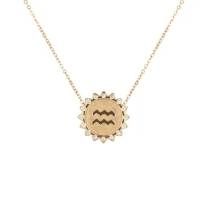 Aquarius Sun Zodiac necklace