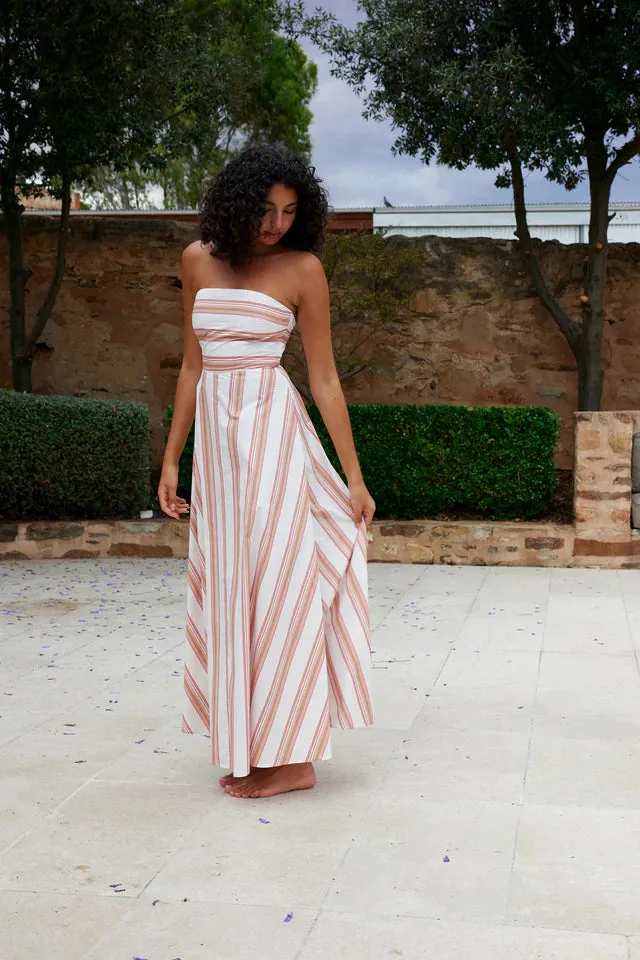 ASTON - Hazel Dress PEONY/ANTIQUE STRIPE