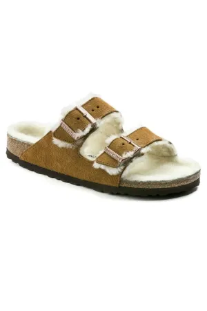 Birkenstock Arizona Fur Narrow Width in Mink