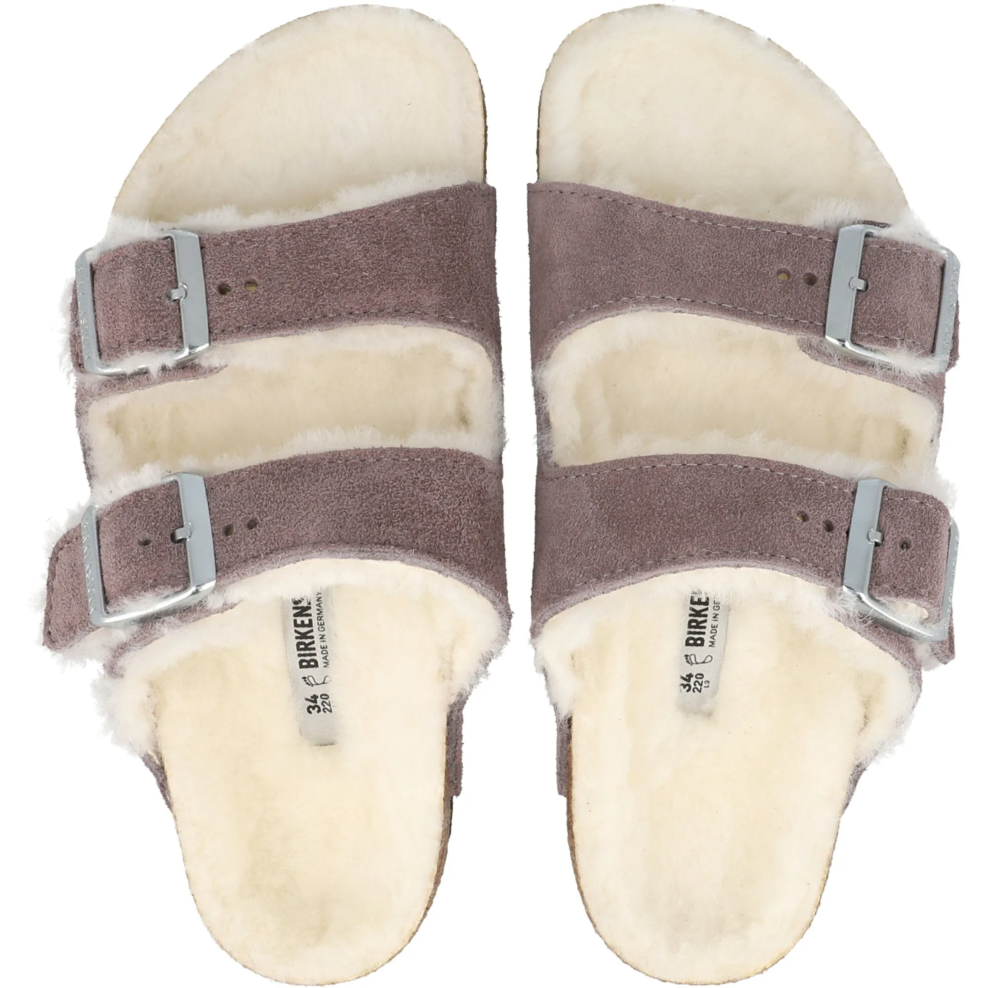 Birkenstock Arizona Shearling Kids Sandals Faded Purple