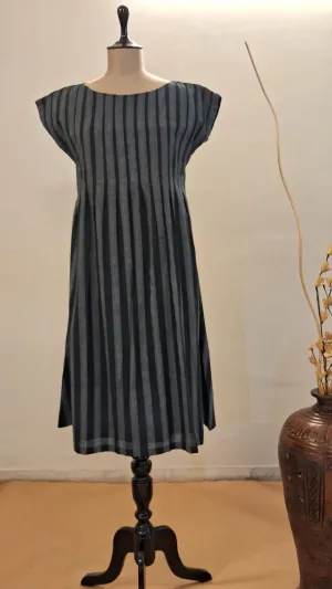 Black & Grey Striped Thulian Dress