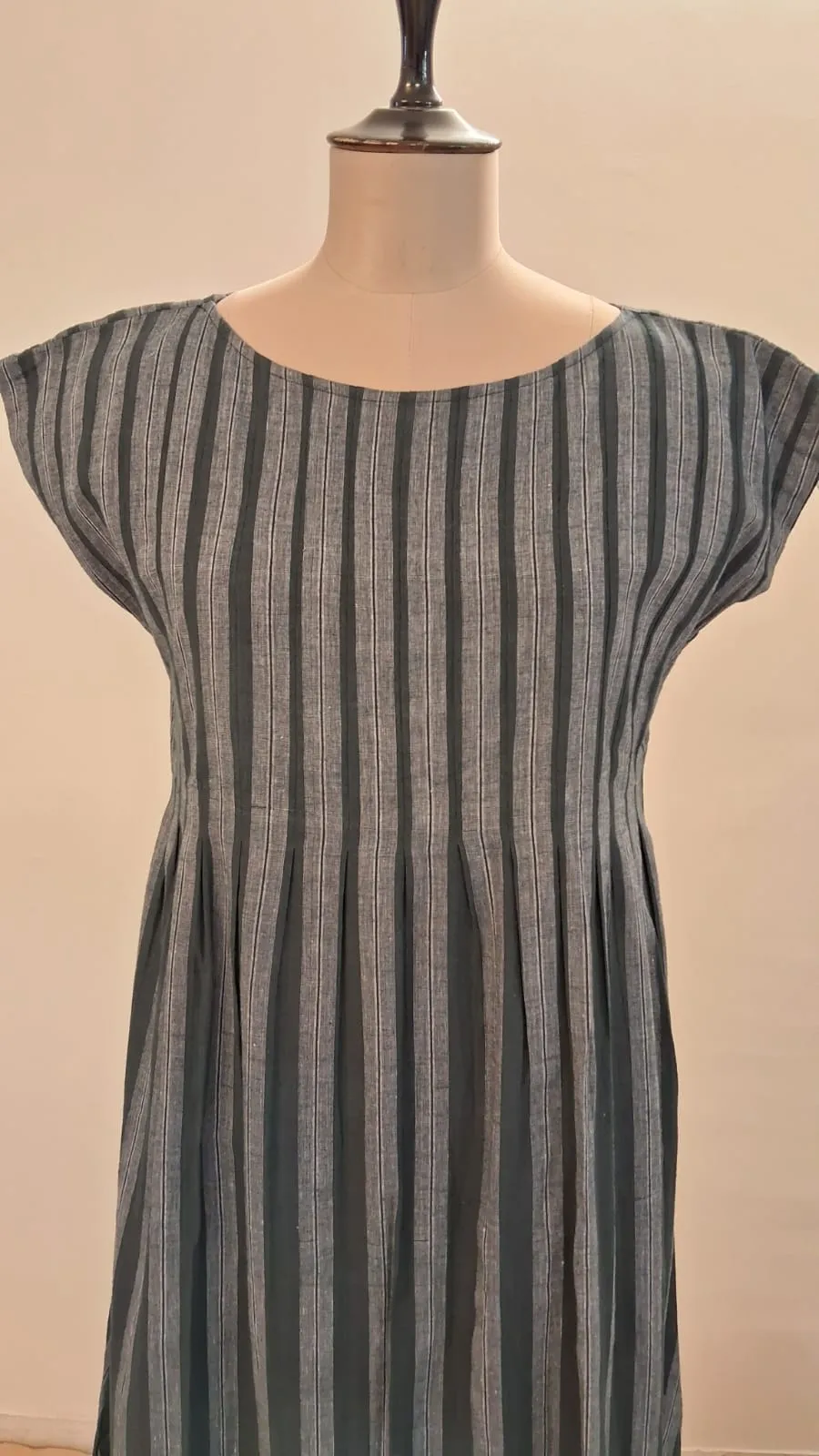 Black & Grey Striped Thulian Dress