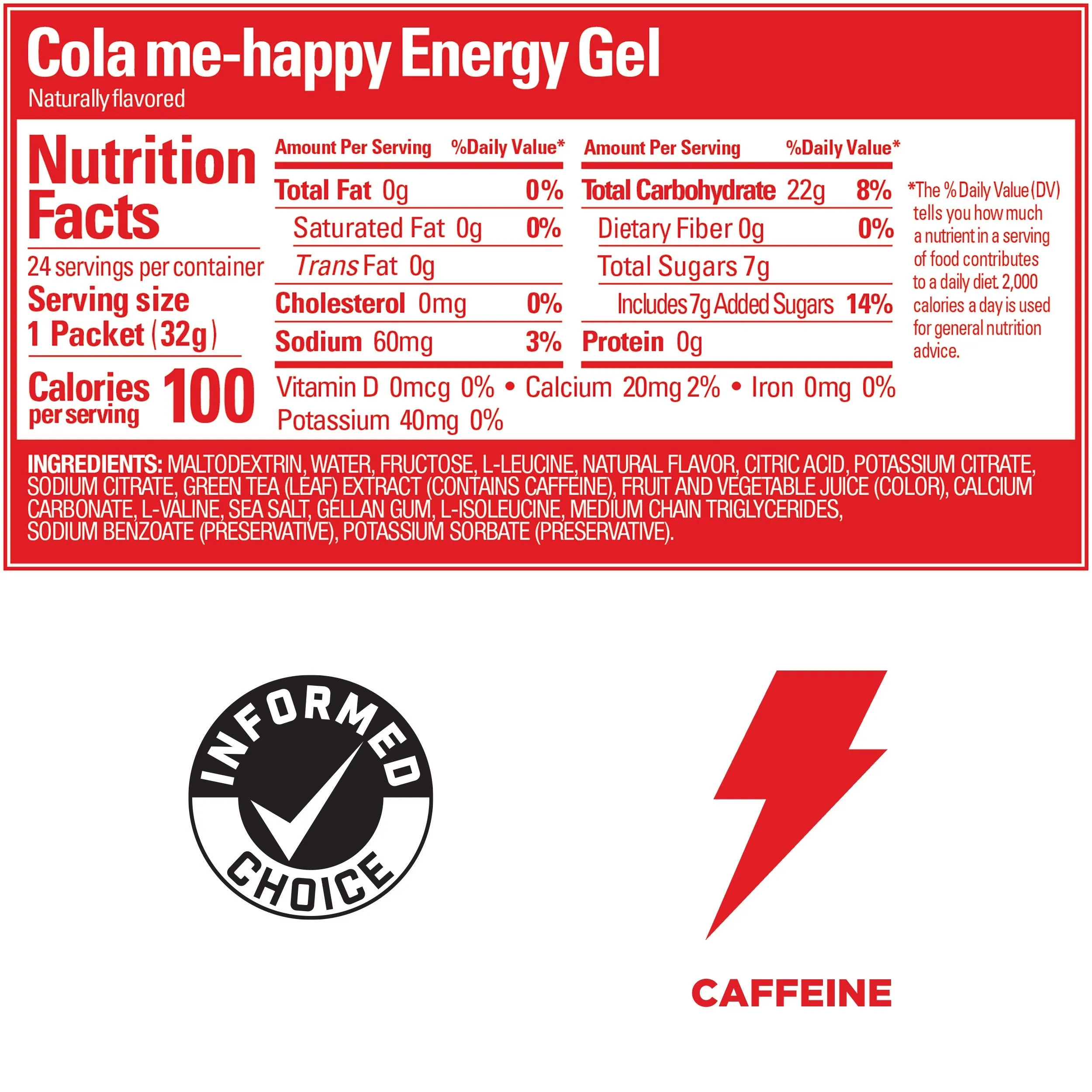 Caja de Geles Cola Me Happy GU Energy