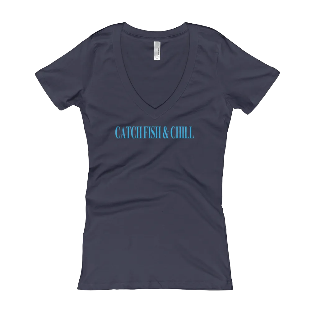 CATCH FISH & CHILL WOMENS SPLASH ANCHOR V TEE
