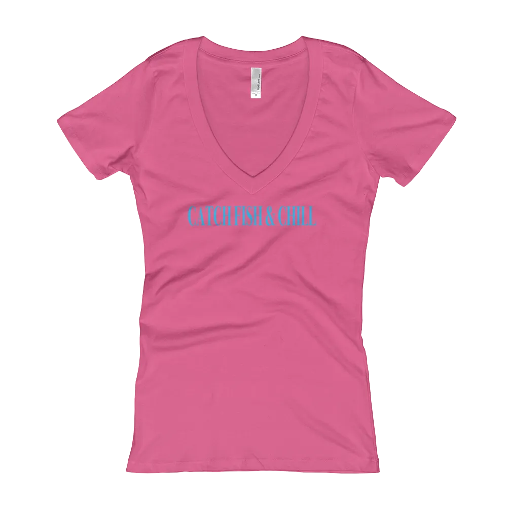 CATCH FISH & CHILL WOMENS SPLASH ANCHOR V TEE