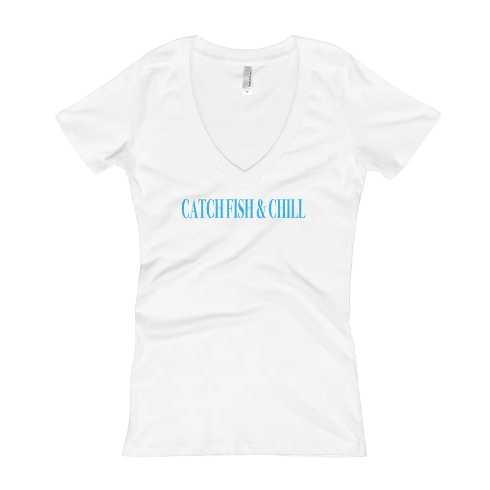 CATCH FISH & CHILL WOMENS SPLASH ANCHOR V TEE
