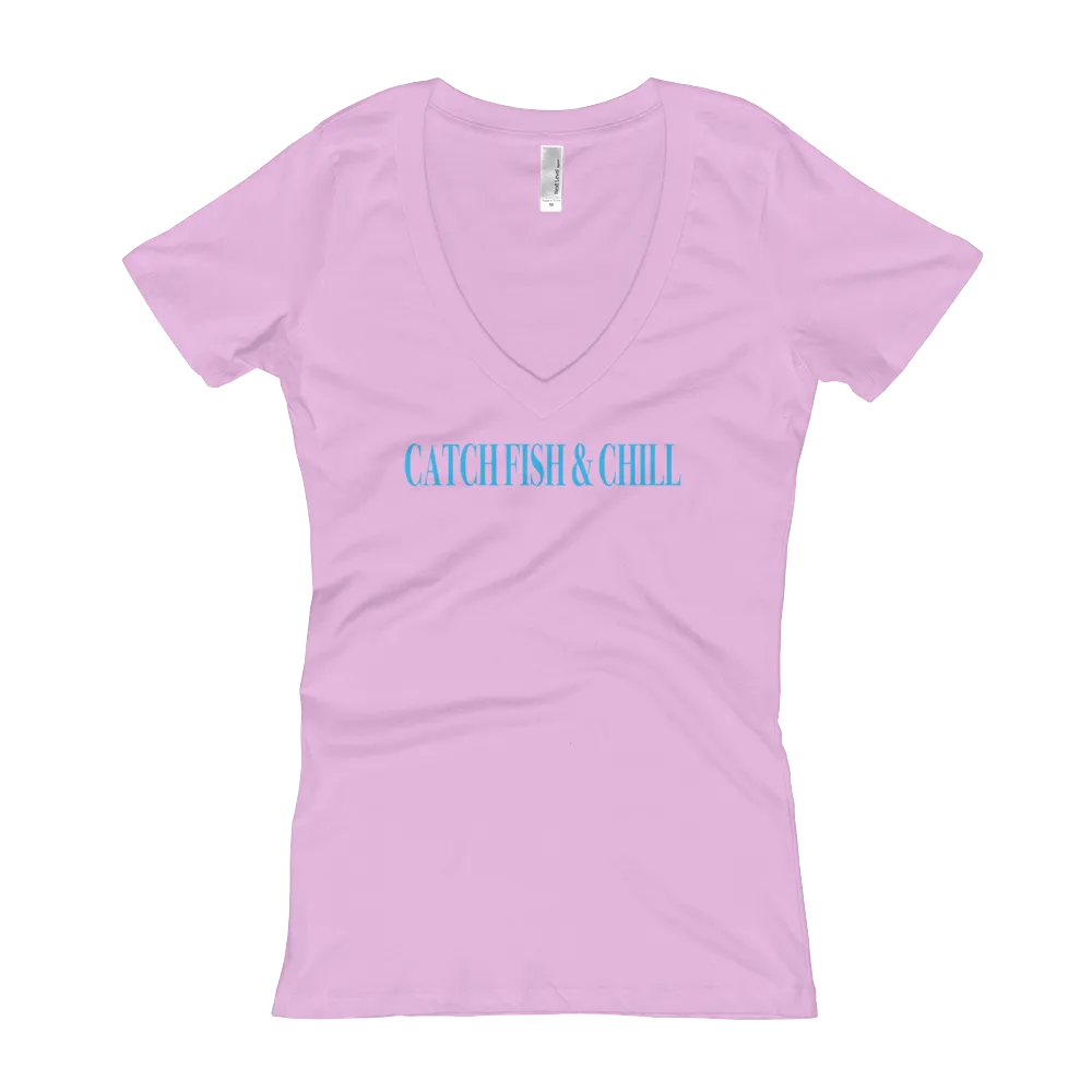 CATCH FISH & CHILL WOMENS SPLASH ANCHOR V TEE