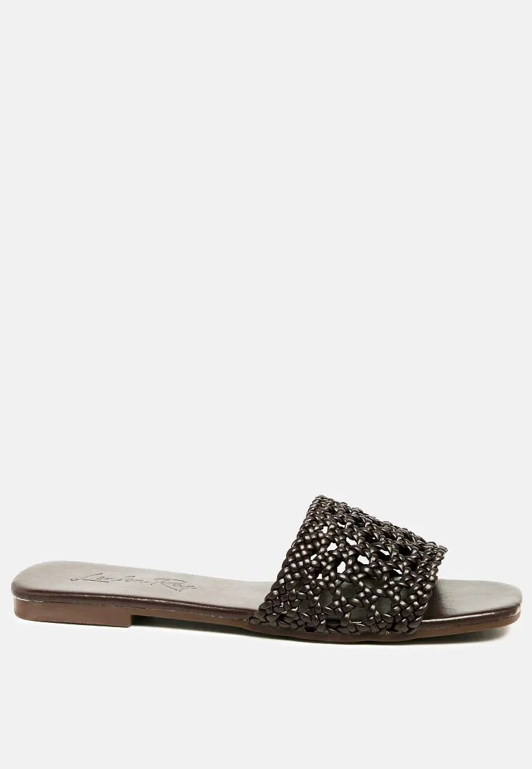 Chiara Woven Strap Slip-On Flats By Ruw