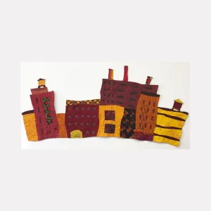 Cityscape with Smokestacks and Two Towers