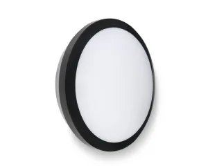 Collingwood WL9515SCSB 10-15W IP65 1200-1800lm CCT Round LED Bulkhead Standard - Black