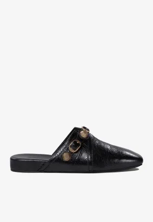 Cozy Cagole Leather Flat Mules