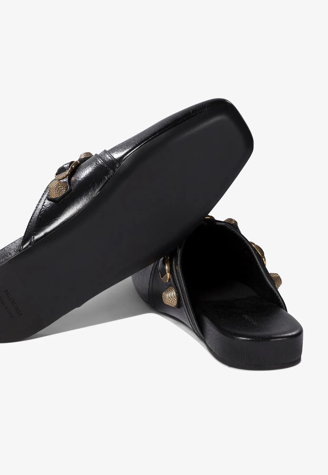 Cozy Cagole Leather Flat Mules
