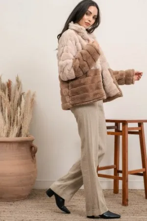 Cozy Two Tone Faux Fur Jacket
