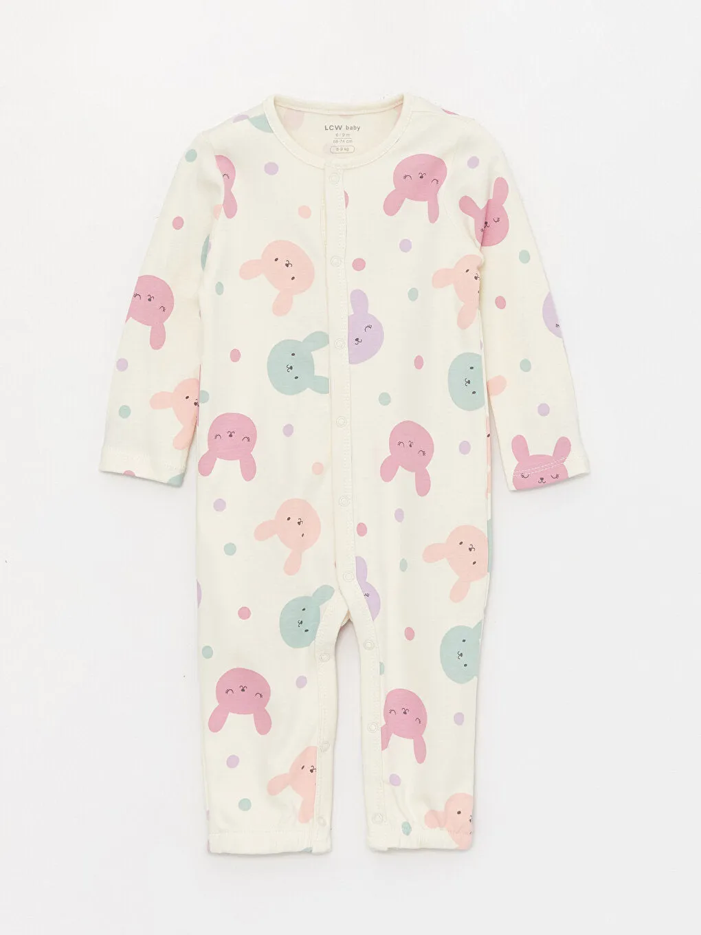 Crew Neck Long Sleeve Baby Girl Jumpsuit 2-pack