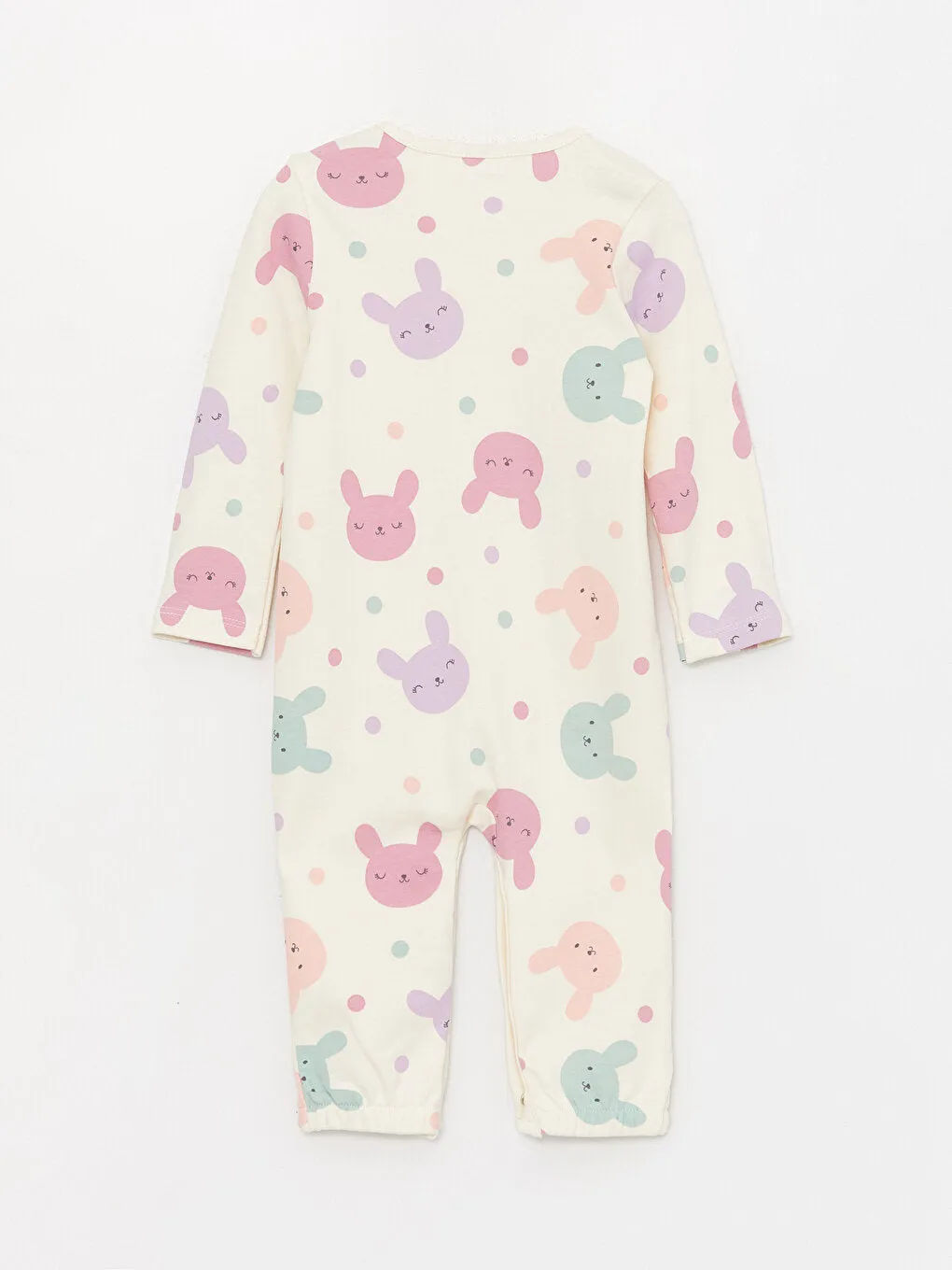 Crew Neck Long Sleeve Baby Girl Jumpsuit 2-pack