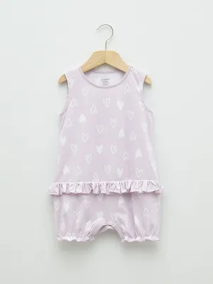 Crew Neck Printed Baby Girl Jumpsuit