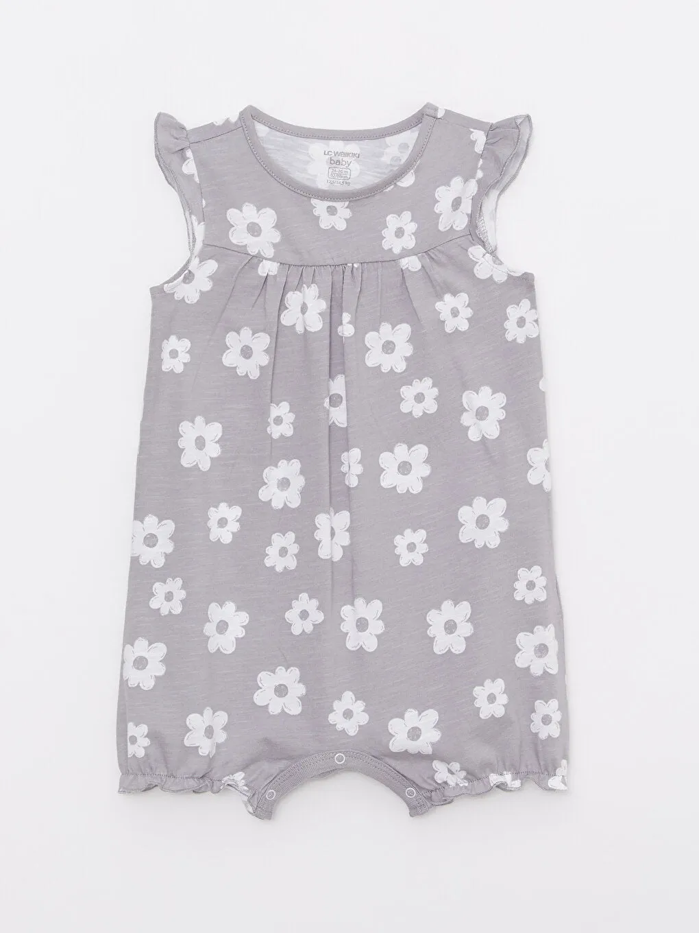 Crew Neck Printed Cotton Baby Girl Jumpsuit 2-pack