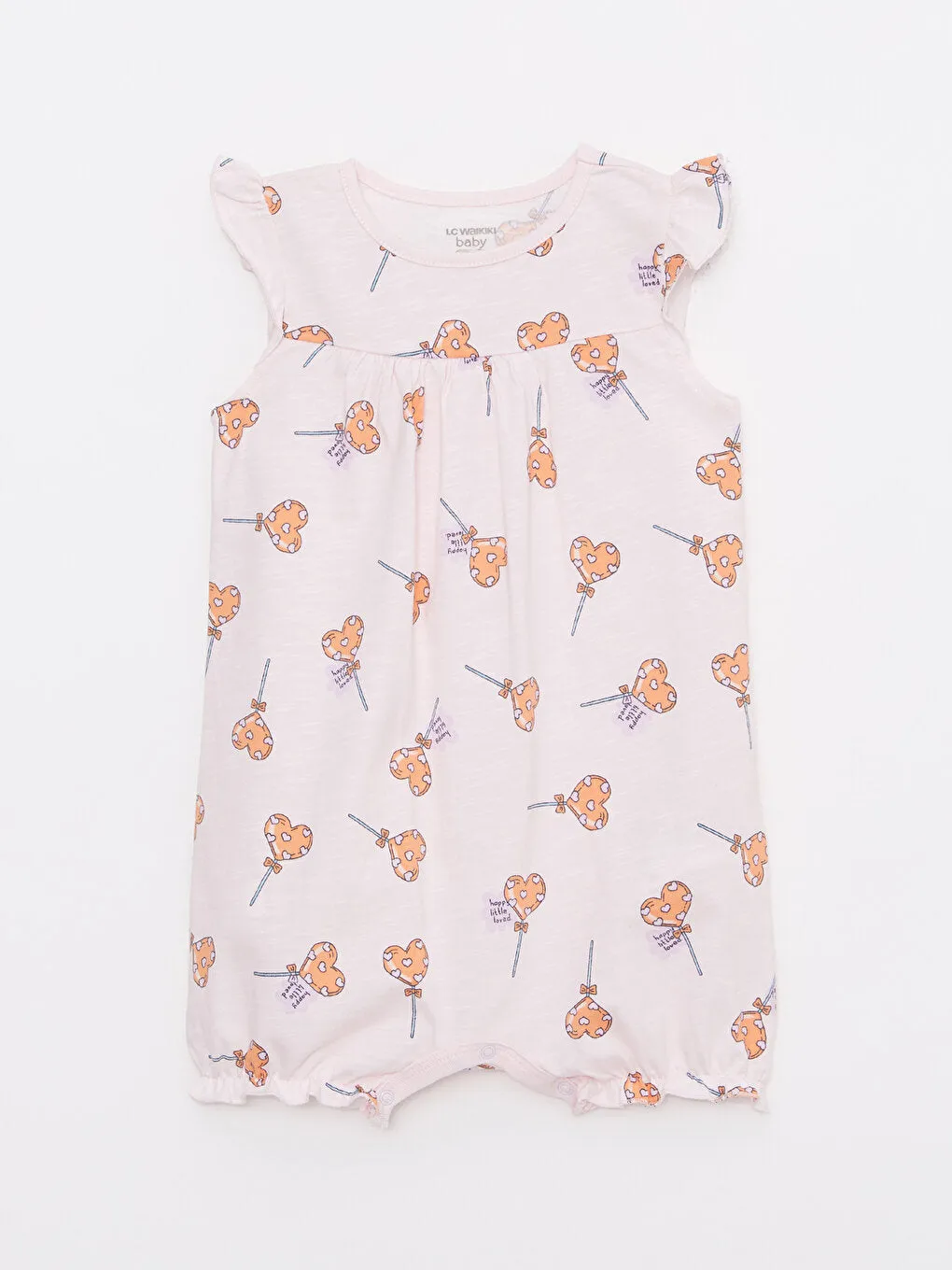 Crew Neck Printed Cotton Baby Girl Jumpsuit 2-pack