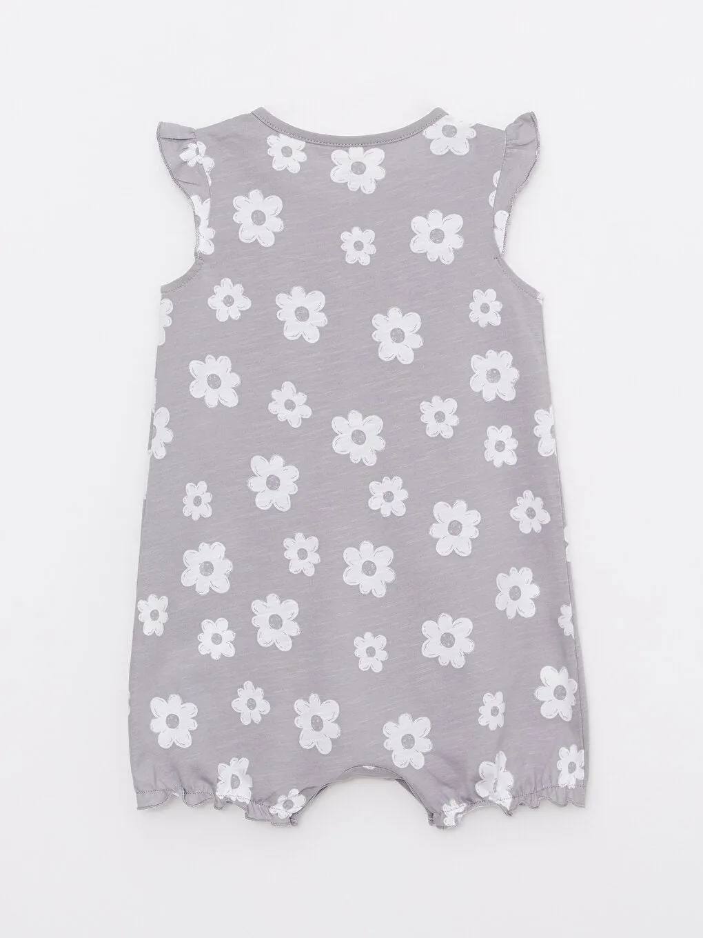 Crew Neck Printed Cotton Baby Girl Jumpsuit 2-pack