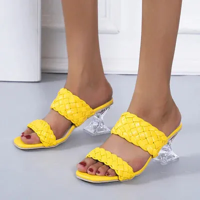 Crystal High-Heeled Slippers