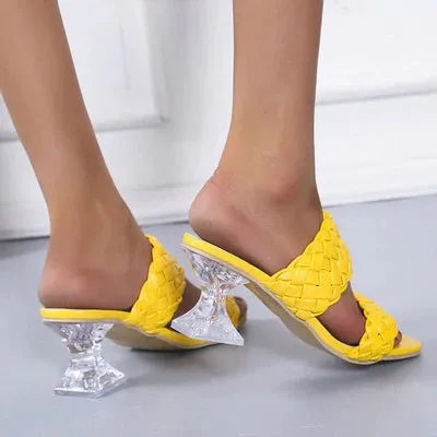 Crystal High-Heeled Slippers