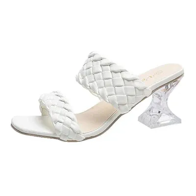 Crystal High-Heeled Slippers