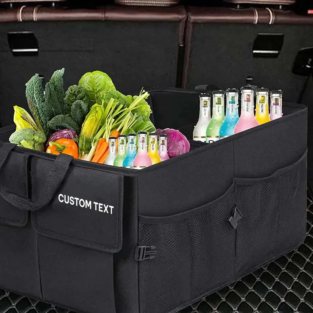Custom Text For Car Trunk Organizer, Compatible with All Cars, Foldable Car Trunk Storage Box, Storage Bag, Waterproof, Dust-proof, Stain-Resistant NS12997