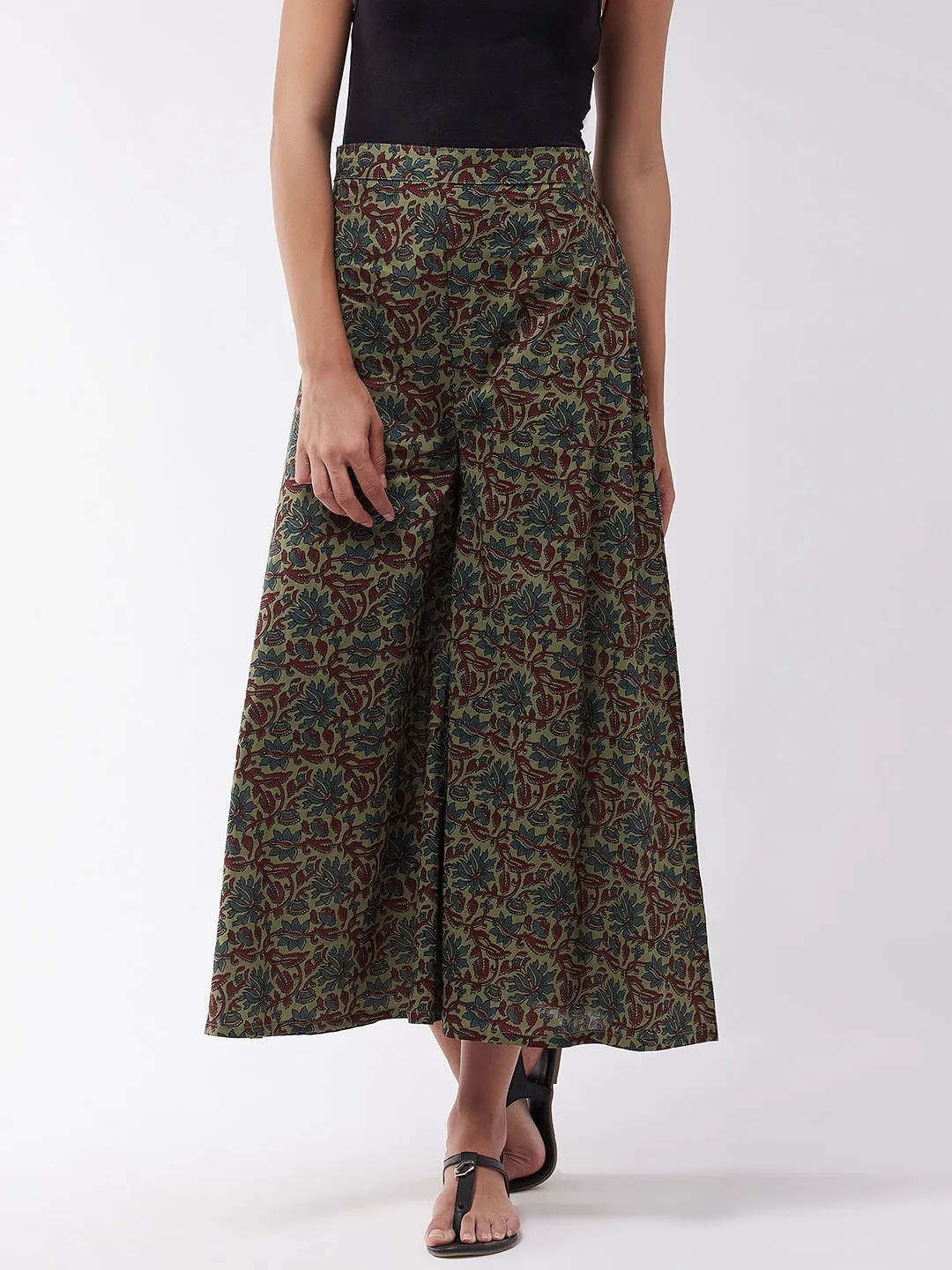 Dark Green Kalamkari Palazzo