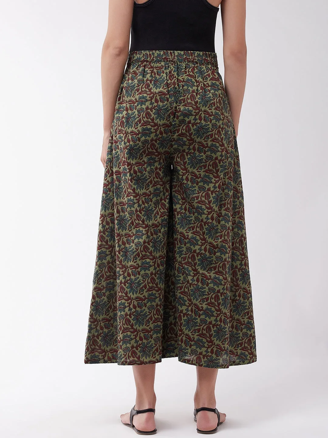 Dark Green Kalamkari Palazzo