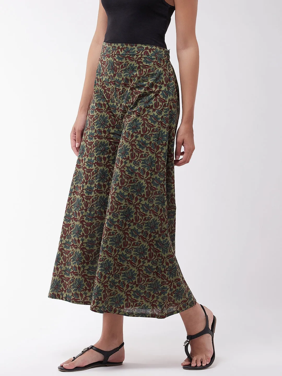 Dark Green Kalamkari Palazzo