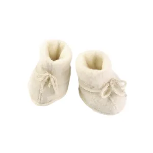 Engel  Baby booties with ribbon, natural wool fleece