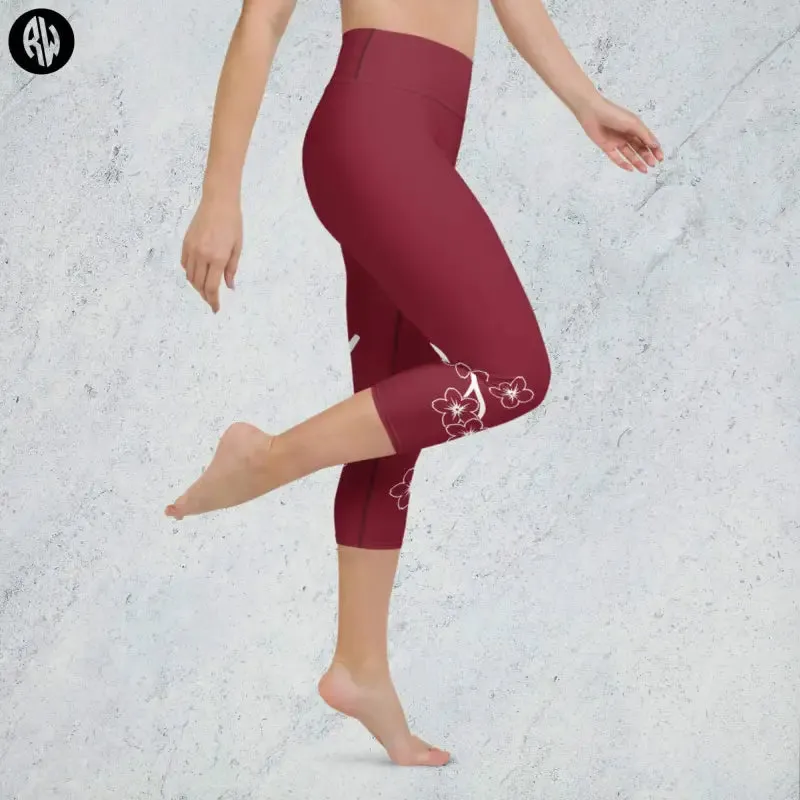 Floral Capri Leggings | Floral Blossom Capri Print