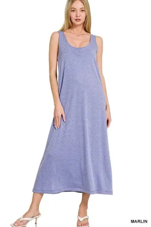 French Terry Midi Dress by Zenana