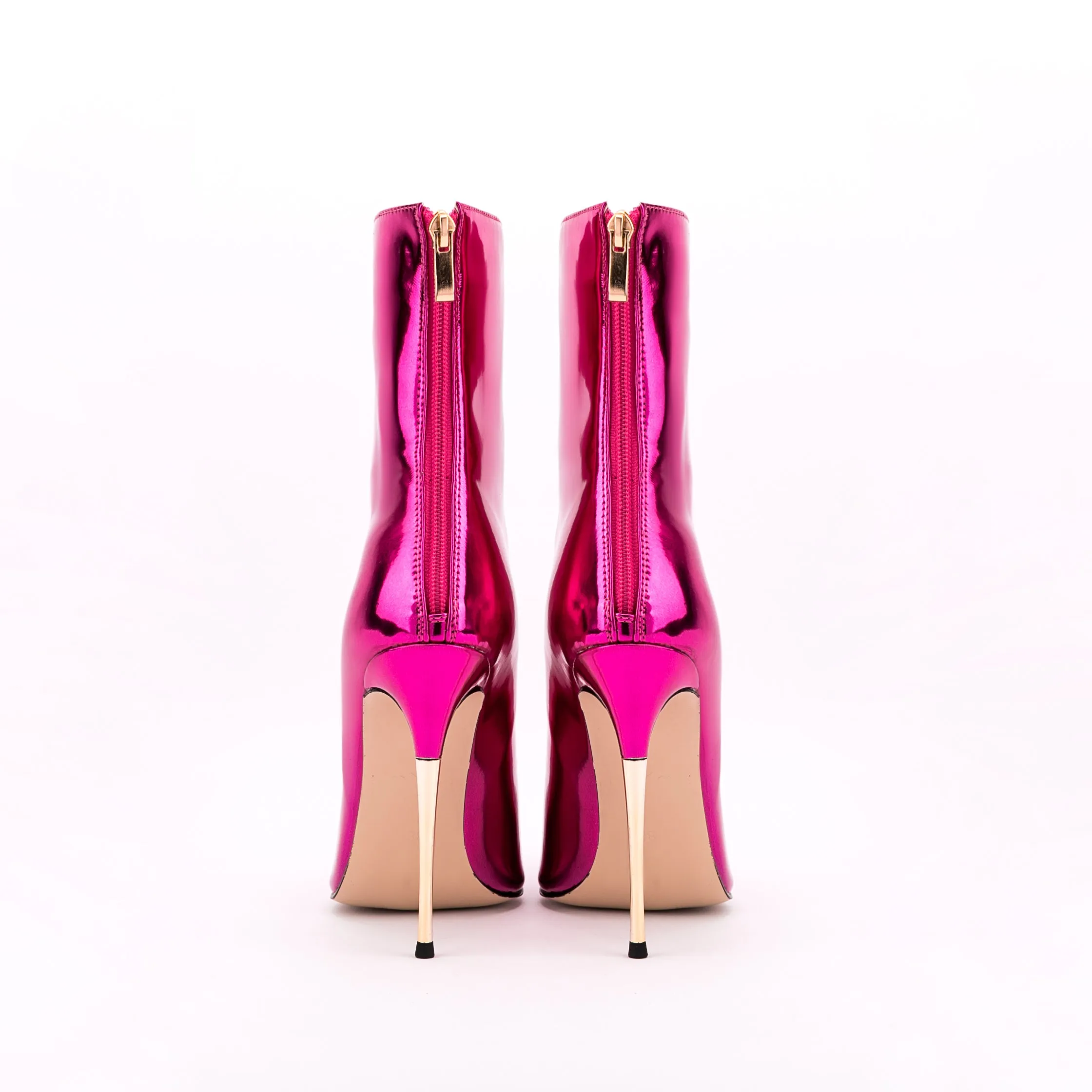 Glitter Metallic Pointed Toe Stiletto High Heel Booties