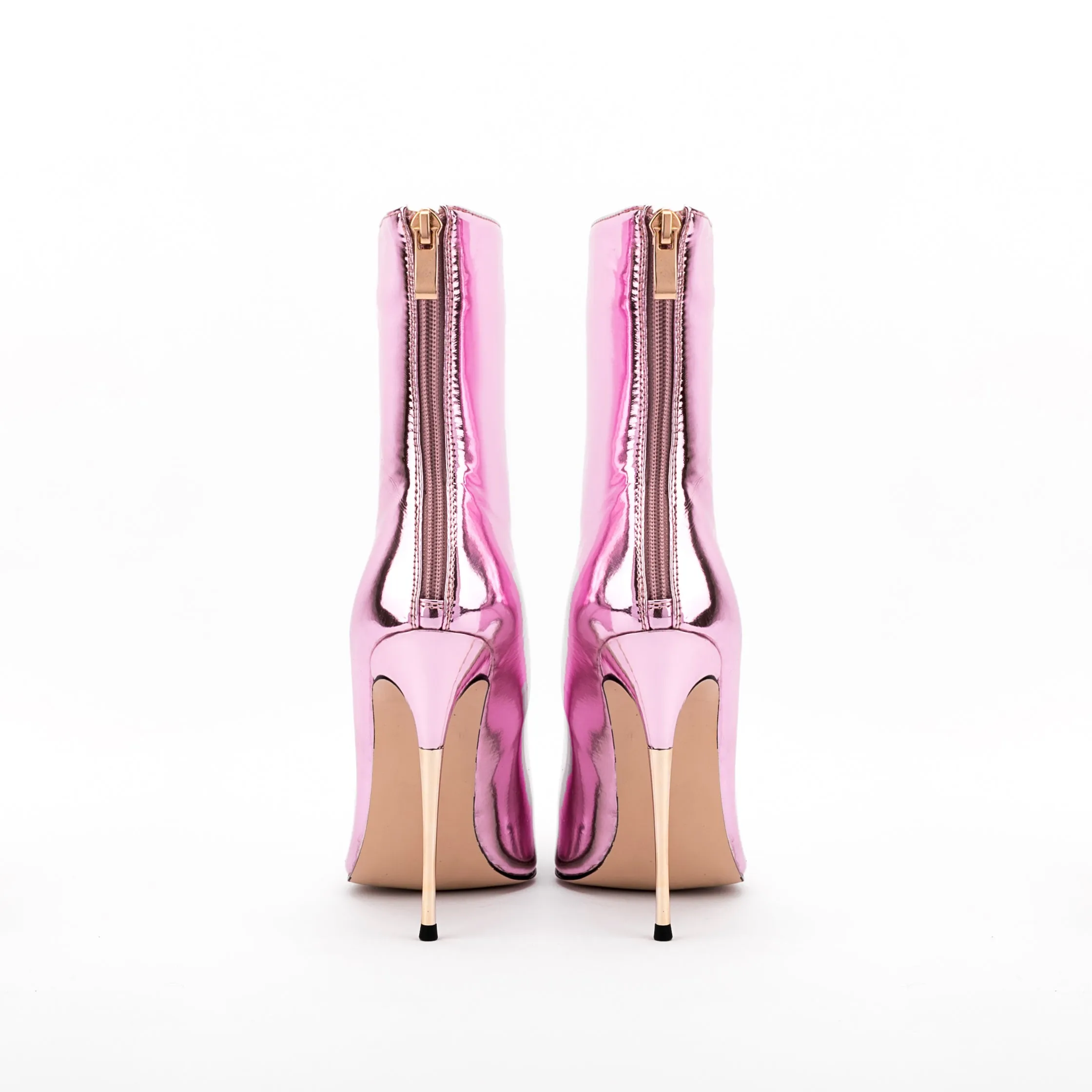 Glitter Metallic Pointed Toe Stiletto High Heel Booties