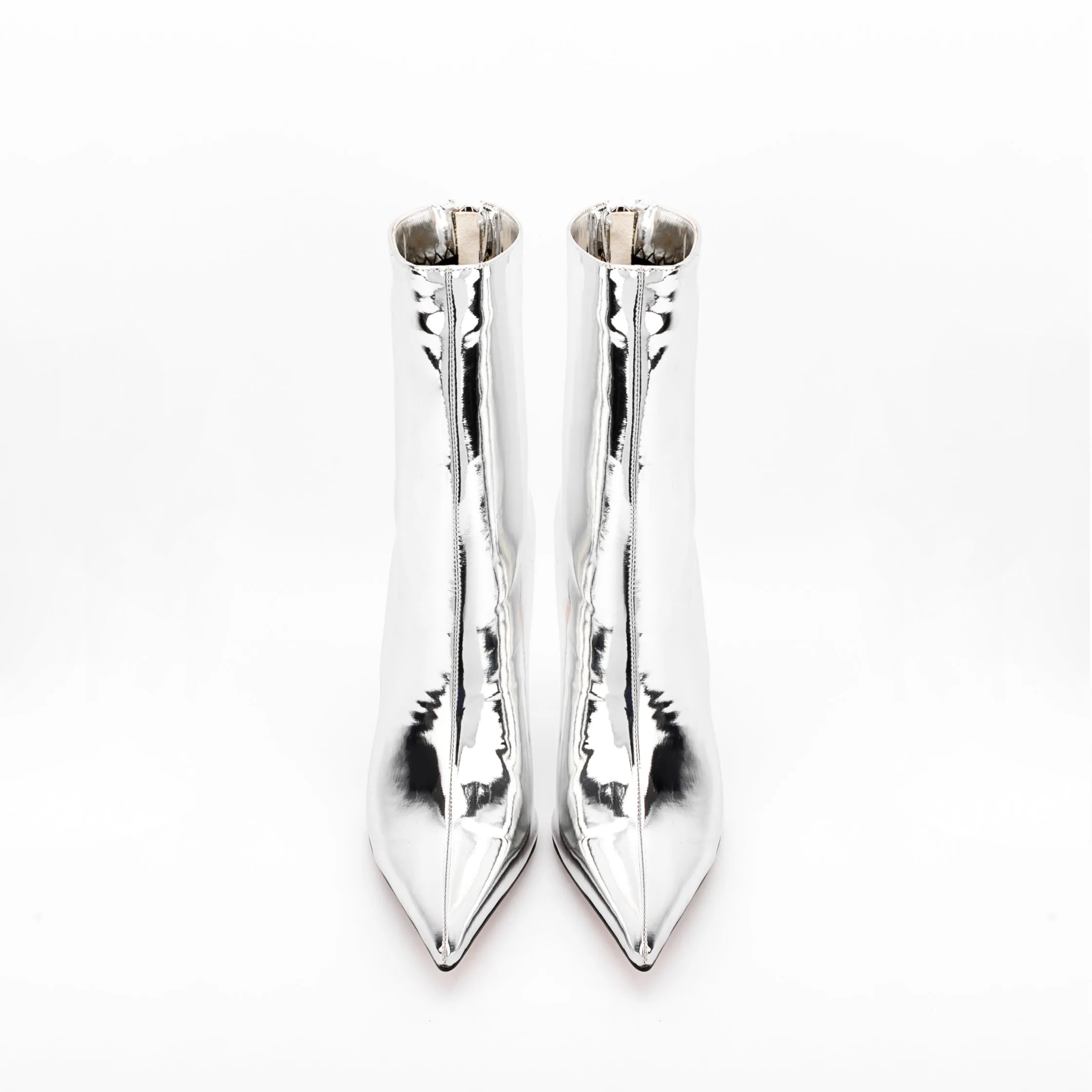 Glitter Metallic Pointed Toe Stiletto High Heel Booties
