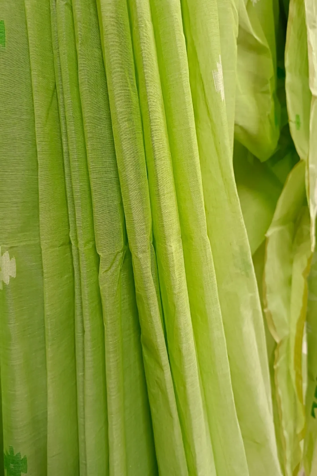 Green Handloom Traditional Cotton Jamdani Saree