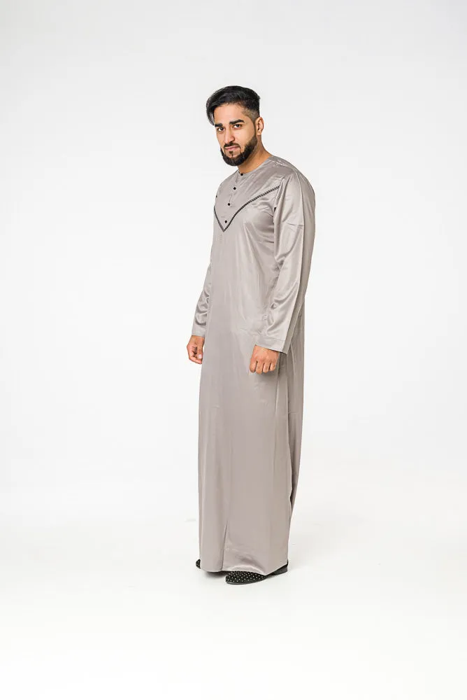 Grey Mens Omani Kandura
