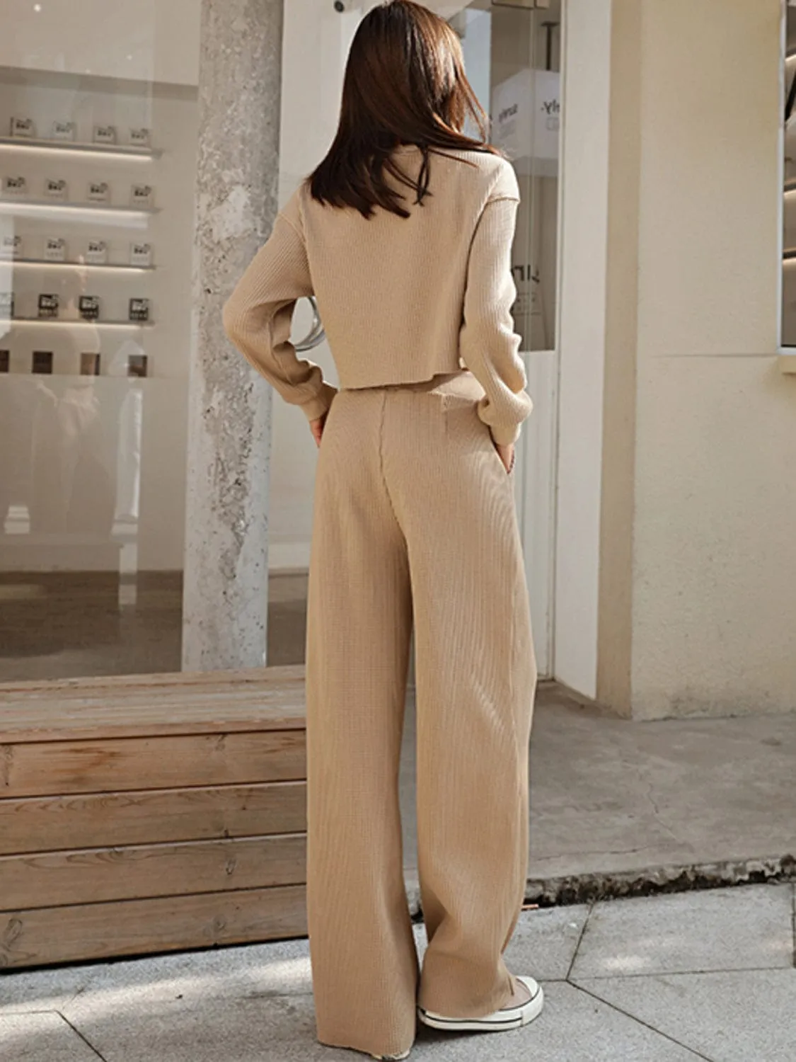 GYPSY - Waffle Knit Top & Pants Set