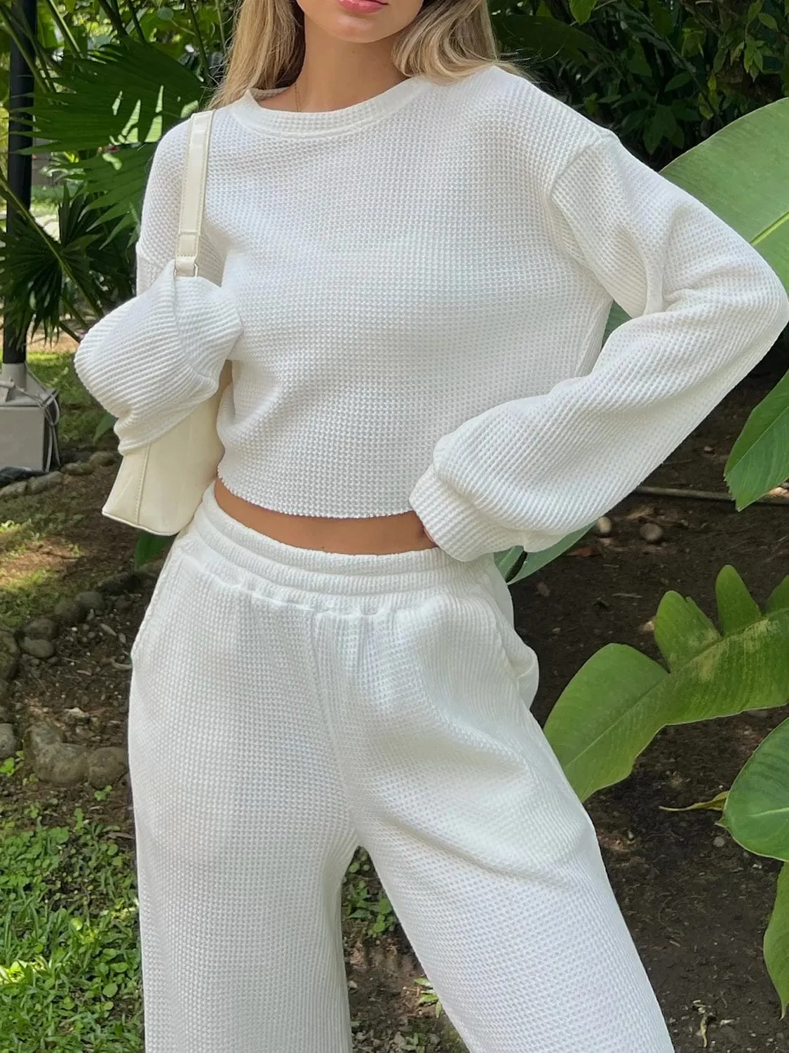 GYPSY - Waffle Knit Top & Pants Set