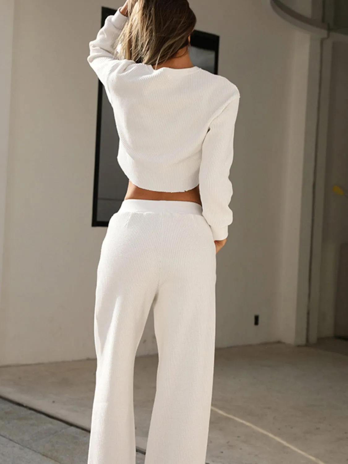 GYPSY - Waffle Knit Top & Pants Set