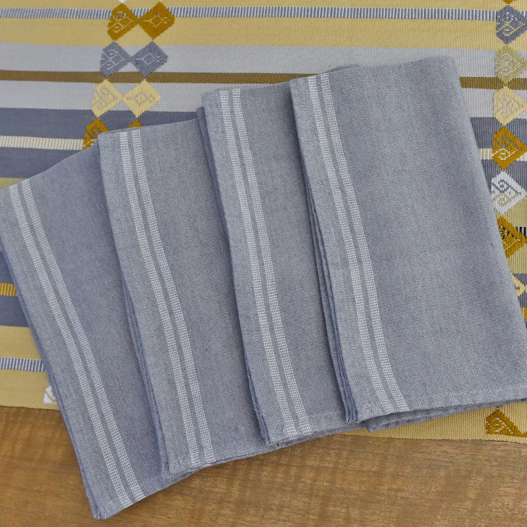 Hand Woven Celebration Napkins | Gray Fog