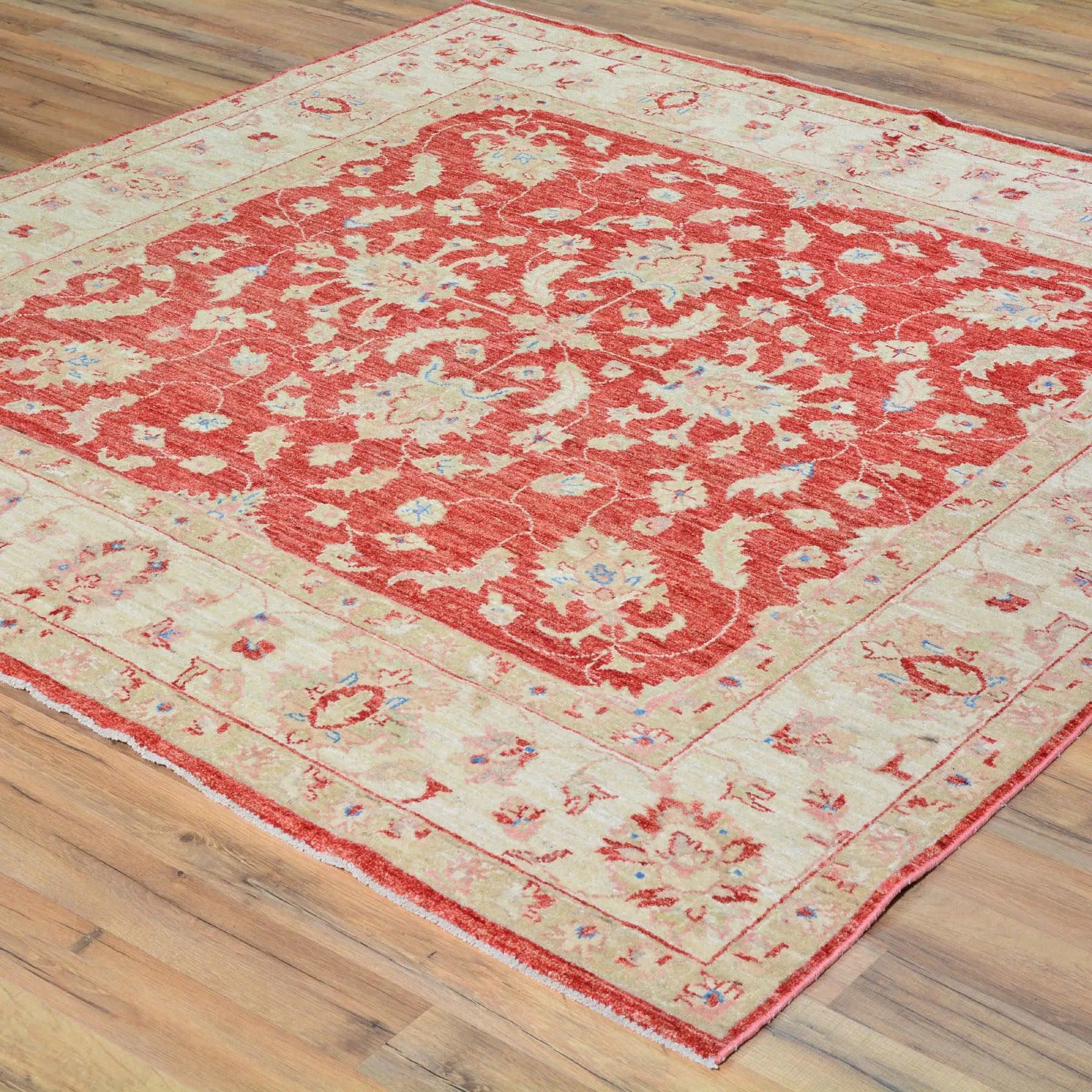 Hand-Woven Turkish Oushak Chobi Design Handmade Wool Rug (Size 6.0 X 6.0) Brral-3927