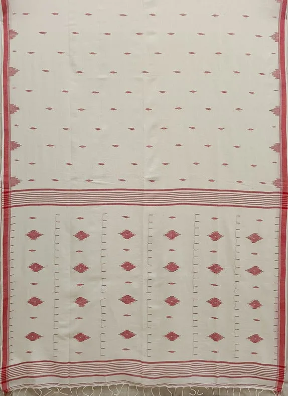 Handspun Soft Cotton Handwoven Jamdani Saree