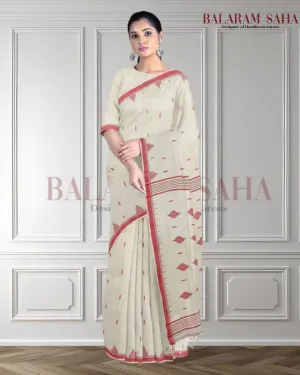 Handspun Soft Cotton Handwoven Jamdani Saree