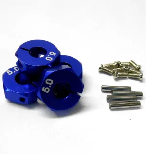 HS451014BU 1/10 RC Car M12 12mm Alloy Wheel Locking Hubs Adapter Nut Blue 5mm