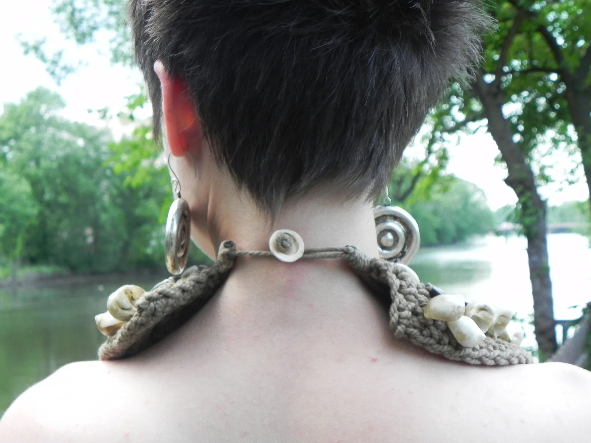 Indonesian Necklace, Tribal Shell & Fibre- Artifact