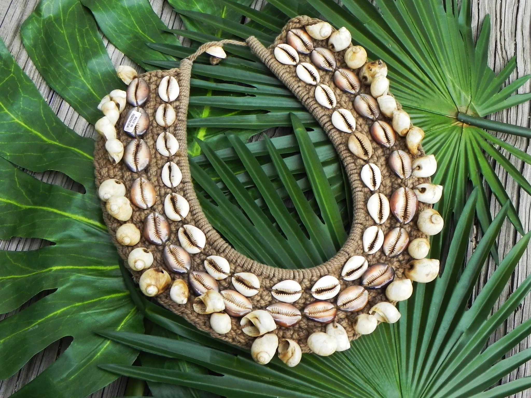 Indonesian Necklace, Tribal Shell & Fibre- Artifact